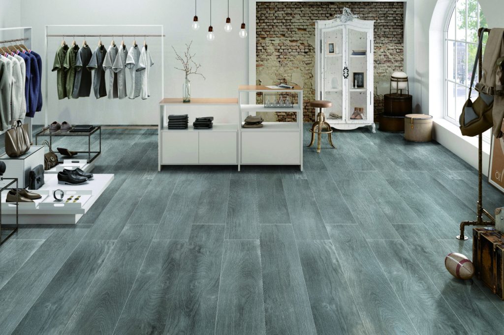 Grey Wood Tile Shop Flooring